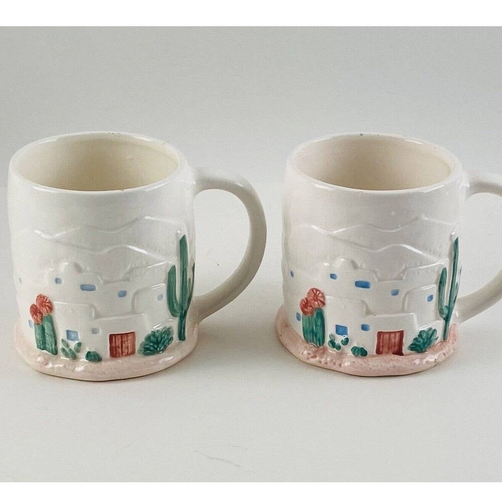 Otagiri Japan Southwest Pueblo Adobe Cactus Mountains Mug Curtis Swann Set of 2